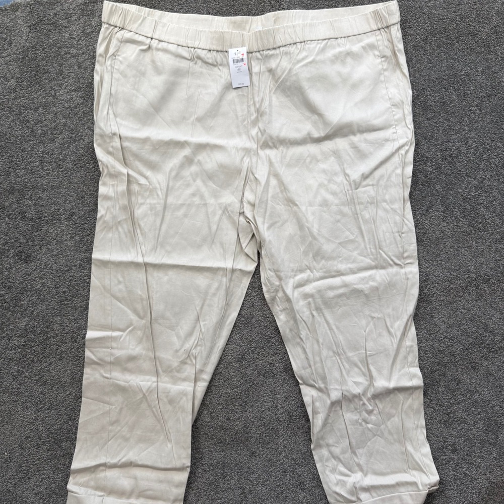 J. Jill Linen Stretch Pants Sea Salt Off White 4X Plus Size NWT WPT028534